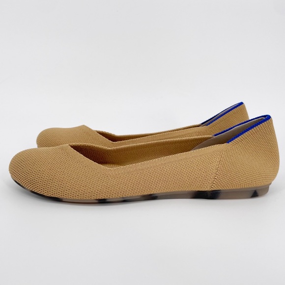 Rothy's Camel The Flat Round Toe Knit Women’s Shoes - Picture 3 of 5